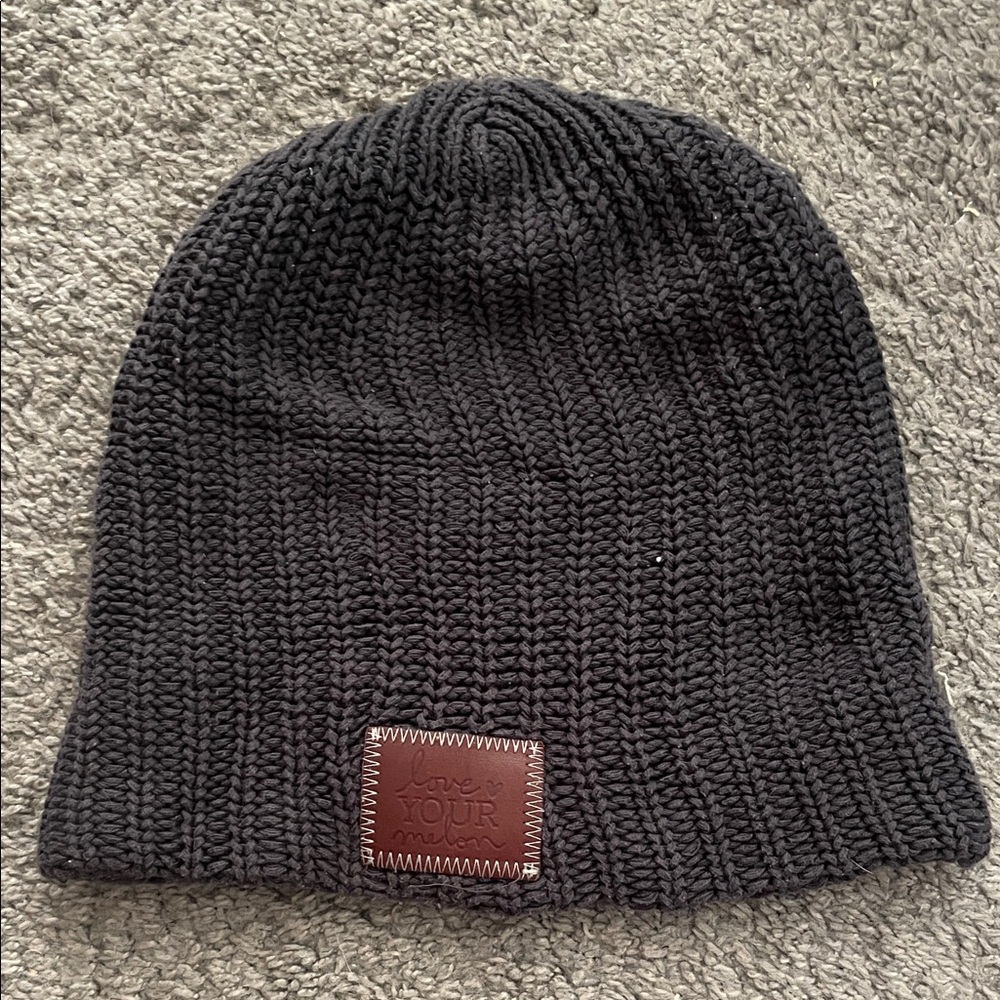 Love Your Melon Black Knit Beanie